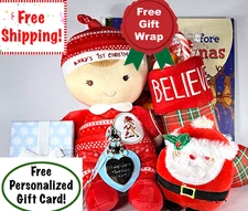 Baby's First Christmas Boy Gift Boxes Free Wrap & Ship Personalized card
