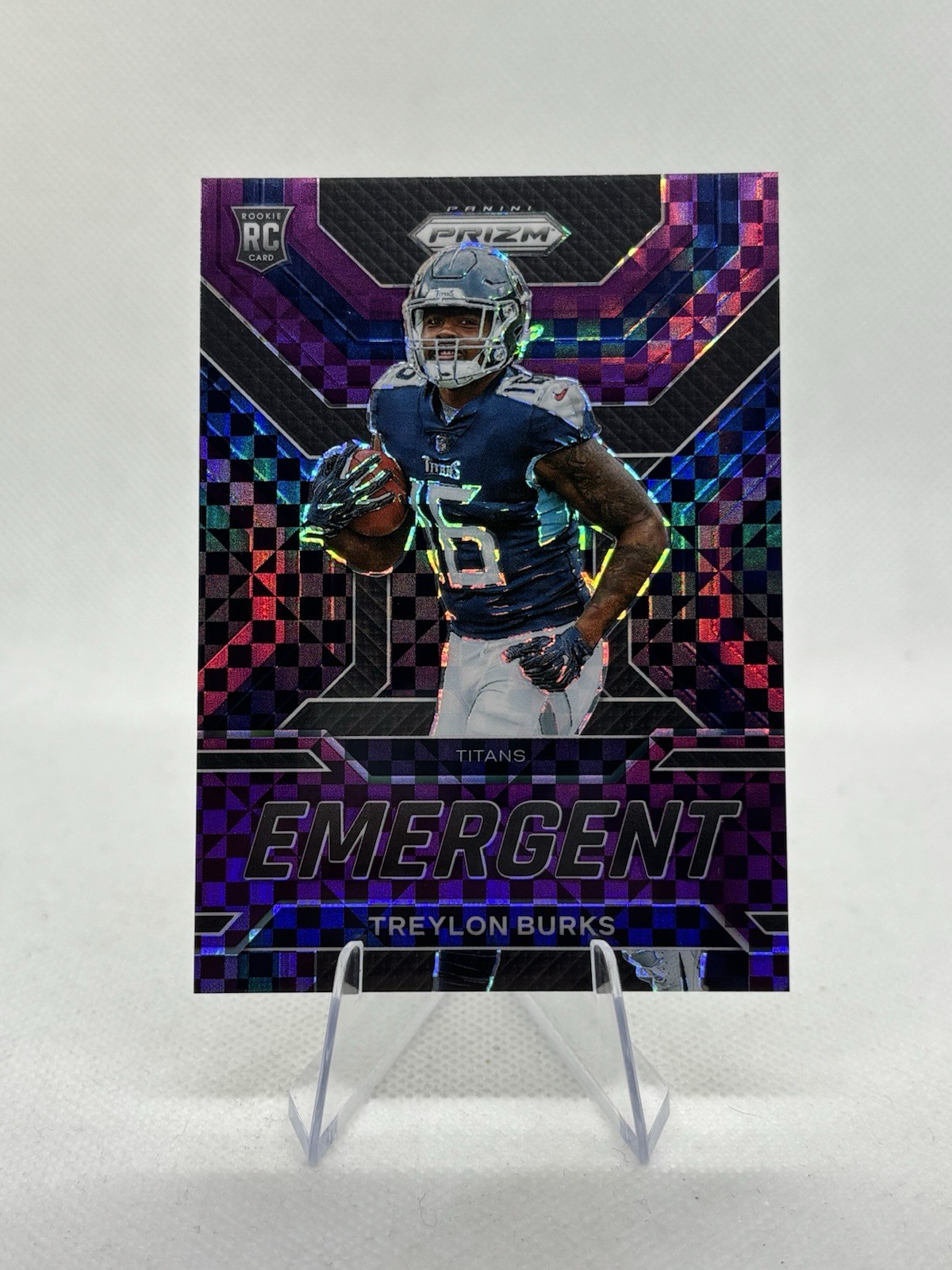 2022 Panini Prizm Emergent Treylon Burks #E-8 Purple Power Prizm /49 Rookie RC