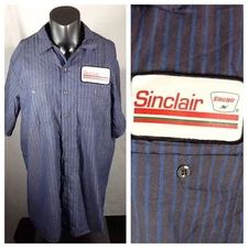Vintage 1999 Sinclair Oil Gas Shop Attendant Shirt Men’s (XL) Aramark Striped
