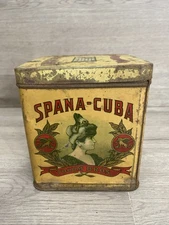 SPANA-CUBA YOCUM BROTHERS CIGAR TIN Excellent Graphics PA Advertising