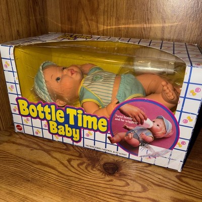 VTG Bottle Time Baby Doll Arms & Legs Move Wiggles! Rare HTF BOY 1984 Mattel
