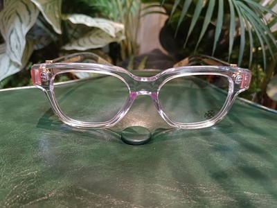 Chrome Hearts Clear Frame Glasses with Gold Sword Decorated Temples 56-19-153