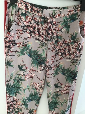 Sofie schnoor leichte Sommerhose M Vogel Asia blüten print krepp boho blogger