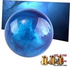 Shift Knob Round Ball Marble Style Universal For Manual Automatic Dark Blue