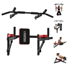 Wall Mounted Power Tower Pull Up Bar Station Workout Dip Station,Multi-Functi...