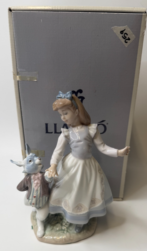 Lladro Fairytales Figurine ALICE IN WONDERLAND w/ RABBIT #5740 with Box - Afbeelding 1 van 10