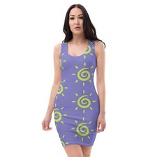 Spring Purple Swirl Pattern Bodycon dress - Fashion, Eye Catching