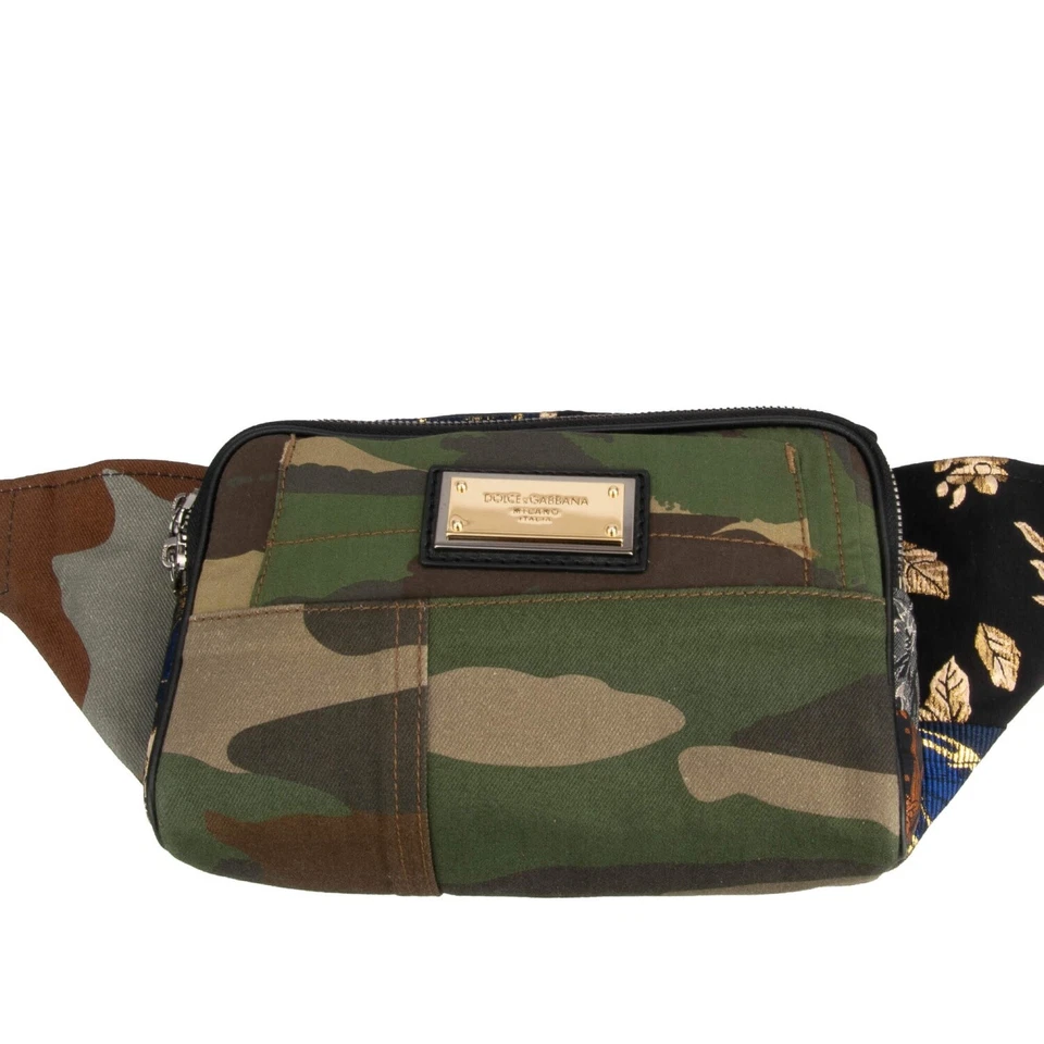 Bolso Cintura DOLCE & GABBANA Camuflaje Militar Jacquard DG Metal Dorado Logo Foto 4 de 4