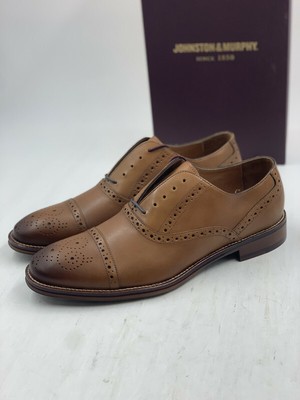 JOHNSTON AND MURPHY CONARD CAP TOE TAN CALFSKIN 20-8682 9 1/2 EU 42.5 MENS | eBay