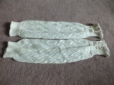 Beautiful Leg Warmers Off White 19 Inch Lace Button Accents NICE