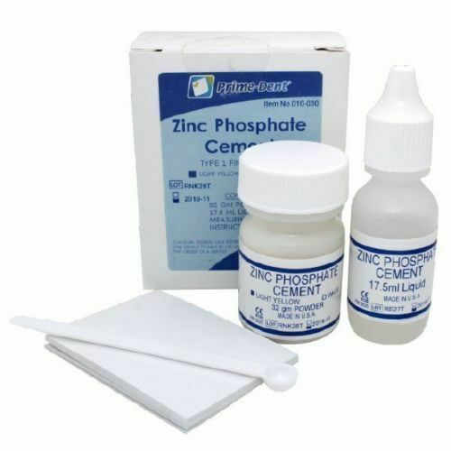 Prime Dent Zinc Phosphate Cement Kit Yellow 32g Powder 17.5g Liquid