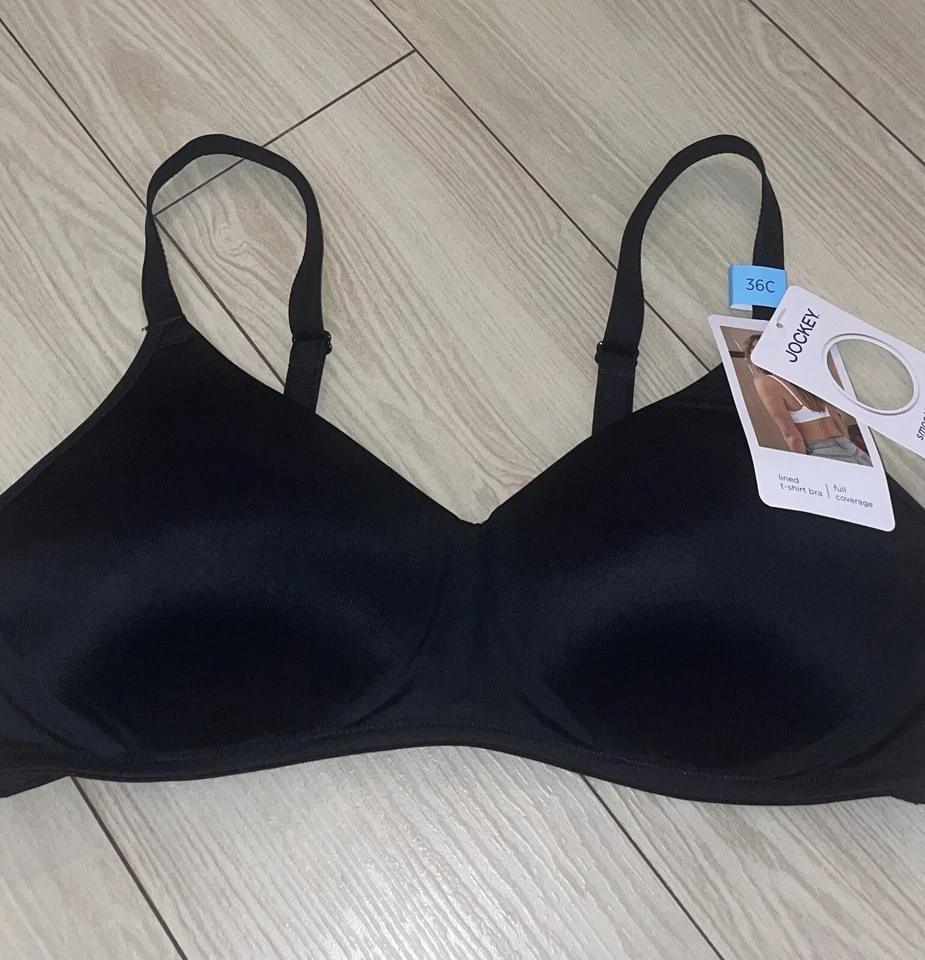 Sujetador Camiseta Forrada Jockey 2354 Cobertura Completa WF Microfibra Mujer 36C Negro Nuevo Foto 3 de 4