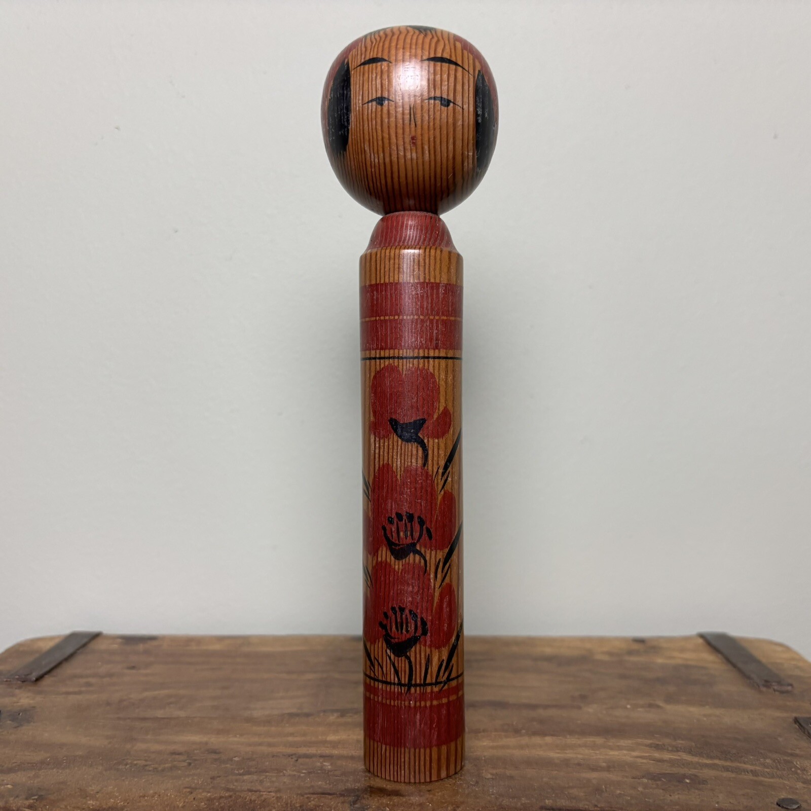 19cm Japanese Kokeshi Doll - Vintage Collectible- Antique Wooden Folk Art - #C43