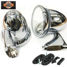 Pair OE Fit Adjustable Classic Car Chrome Door Bullet Torpedo Mirrors UNIVERSAL