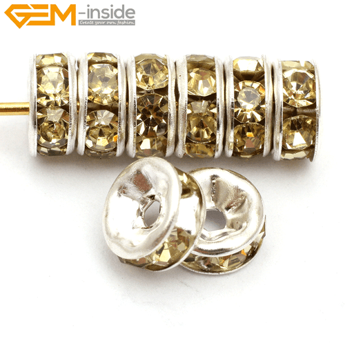 Rondelle Czech Crystal Rhinestone Spacer Loose Beads 100 Pcs For Jewelry Making - Picture 7 of 38