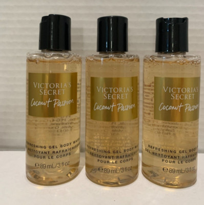 Victoria s Secret COCONUT PASSION Wash Gel Body Wash  3. Oz Lot Of 3 Bottles