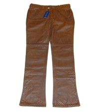  998 Polo Ralph Lauren Women Western Southwestern Leather Bootcut Pants Brown 12