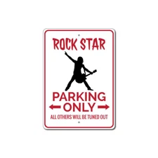 Rock Star Parking Sign, Rock Star Aluminum Metal Sign