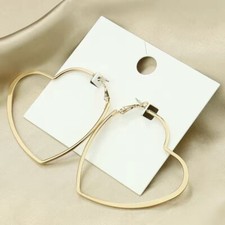 Gold Heart Hoop Earrings Dainty Pretty Cute Soft Date Night Unique