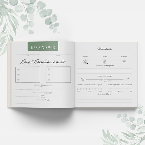 Gästebuch Hochzeit mit Fragen zum Ausfüllen, 104 Hochwertige Seiten, Hardcover - Bild 4 von 9