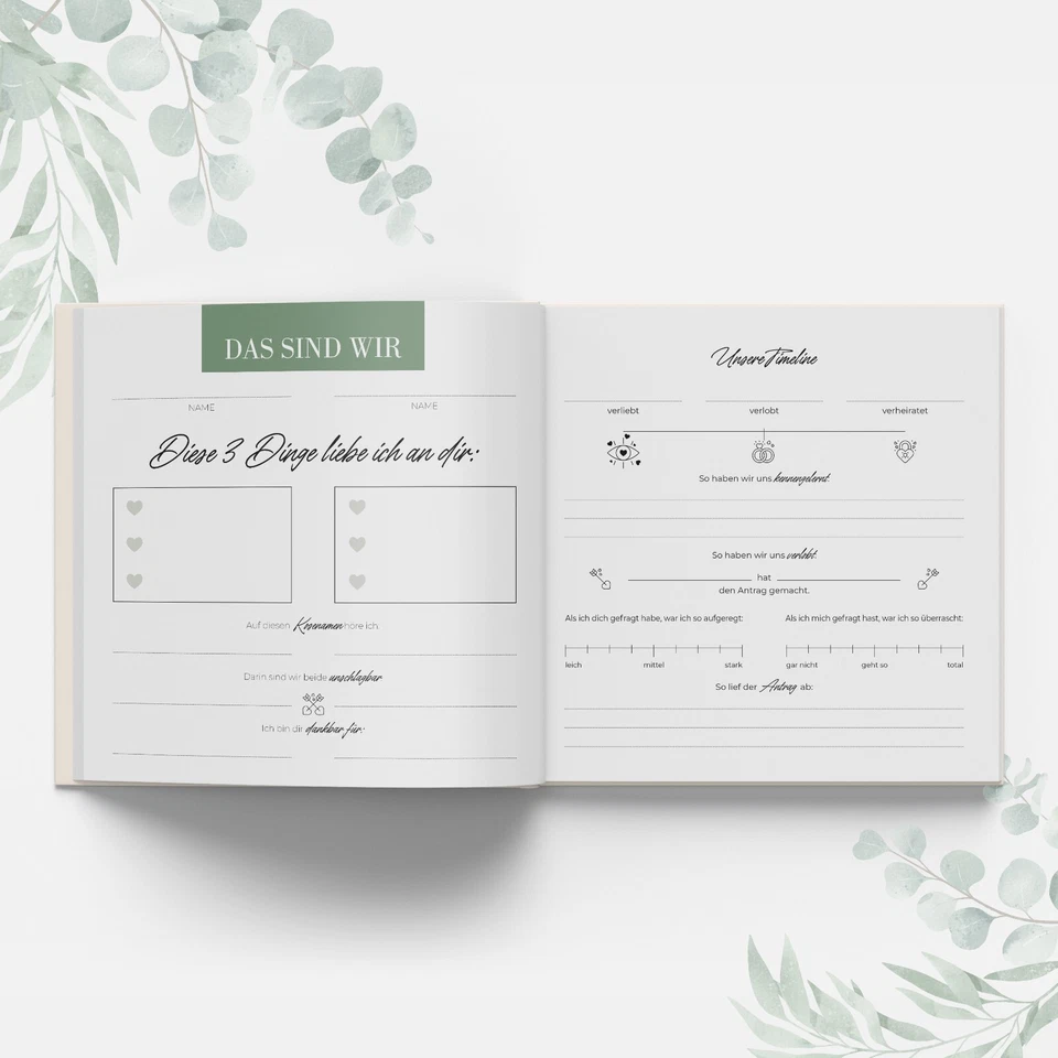 Gästebuch Hochzeit mit Fragen zum Ausfüllen, 104 Hochwertige Seiten, Hardcover - Bild 4 von 4