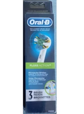 AUTHENTIC 3 ORAL-B Floss Action TRIUMPH Replacement Tooth Brush Heads Refills