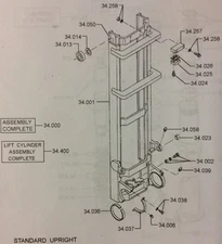 1665431 Clark Forklift EC500-50-E355 Good Used Outer Rail 34.001