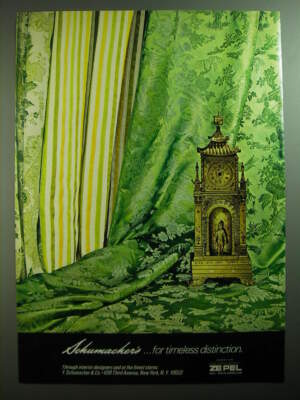 1970 Schumacher's Fabric and Wallpaper Ad - For timeless Distinction