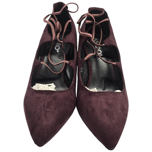 Ashro womens shoe Sizes 8.5M chocolate 3\" Burgundy 6626492 heel - Picture 2 of 10