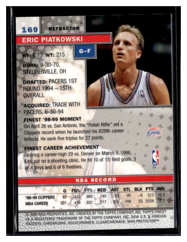 1999 Finest Refractor Eric Piatkowski 169 - Image 2 of 2