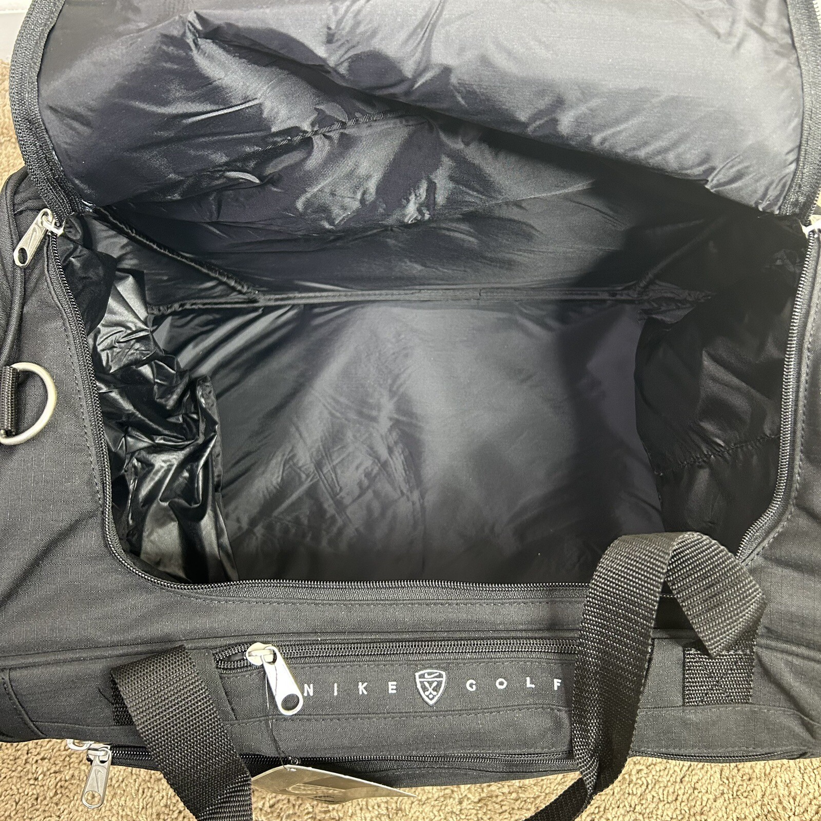 Vintage Rare Nike Golf Duffle Black Travel Bag eBay