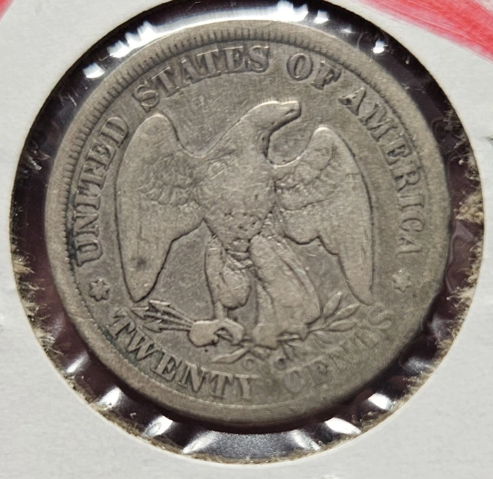 1875 CC Twenty Cent Piece 20C Ungraded Circulated 90% Silver US Coin - Image 2 of 2