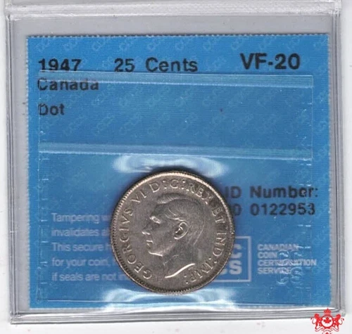 1947 Canada 25 Cents — photo from another recent sale