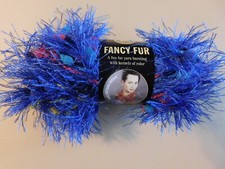 LION BRAND YARN, FANCY FUR, BRILLIANT BLUE NOT BRIGHT BLUE 39 YARDS