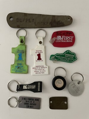 Key Chains Rings Lot 10 VINTAGE Plastic Car Dealers Bank Insurance ...