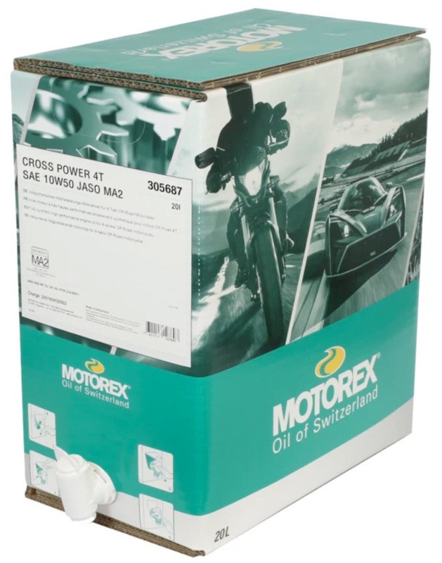 Huile moteur MOTOREX Cross Power 4T 10W50 20L lubrifiant synthétique
