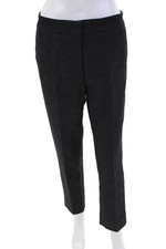 Escada Womens Cotton Flat Front Straight Leg Trousers Blue Size 36