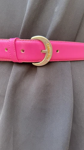 Ceinture cuir rose logo Christian Dior C753