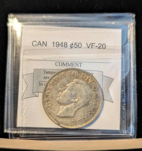 1948  Coin Mart Graded Canadian,  ¢50 Cent, **VF-20**