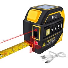 4-in-1 Laser Tape Measure with Laser Level Crosshairs 130ft/40m Laser