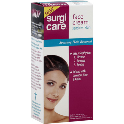 Surgi Care Face Cream Sensitive Skin Soothing Hair Removal, 1 oz