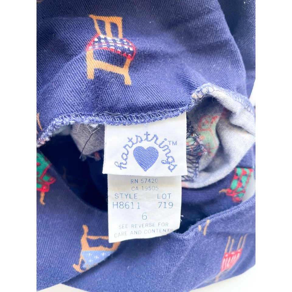 Girl's Vintage Hartstrings Navy Blue Cotton Chair Dress Size 6 - Image 3 of 4
