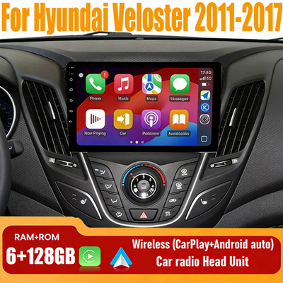 9'' Wireless Carplay Android Auto Stereo Car Radio For Hyundai Veloster 2011-2017