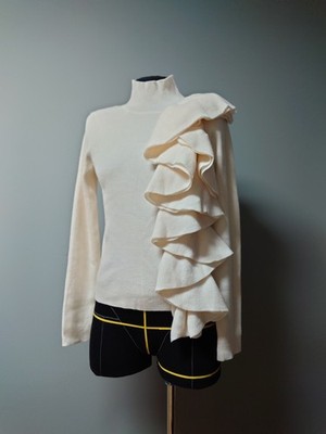 Other Stories Wolle Pullover Gr M Mit Rüschen Weiß Wie Neu Ohne Etikett