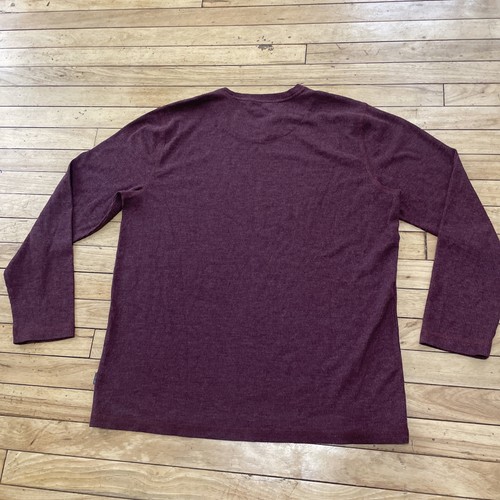 Eddie Bauer Thermal Men XL Maroon Pique Waffle Knit Shirt Outdoor Layer XL 46" - Picture 2 of 22