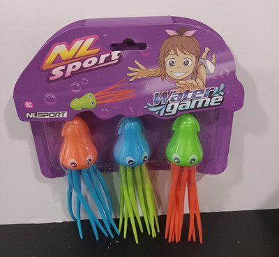 NEW NL Sport Swimming Diving Toy Kids. 3 Pack Squid Octopus Pool Fun Games NIP