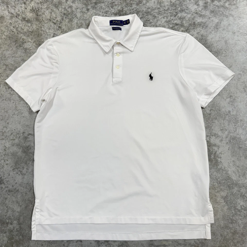 Polo Ralph Lauren Polo Shirt Mens XL White Performance Golf Stretch Athletic - Image 3 of 4