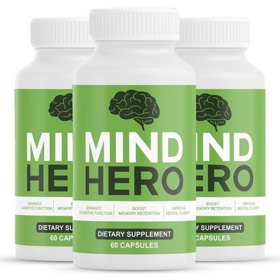 (3 Pack) Mind Hero Brain Supplement - MindHero Brain Health and Memory Support