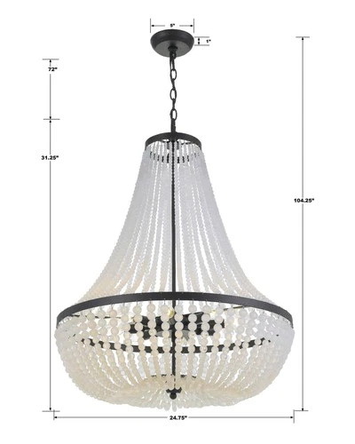 Crystorama Rylee 24" Wide Matte Black Crystal Chandelier - Picture 6 of 6
