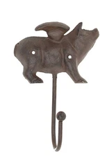 New Cast Iron Flying Pig Wall Hook UX4108 Key Towel Coat Hanger Free Shipping
